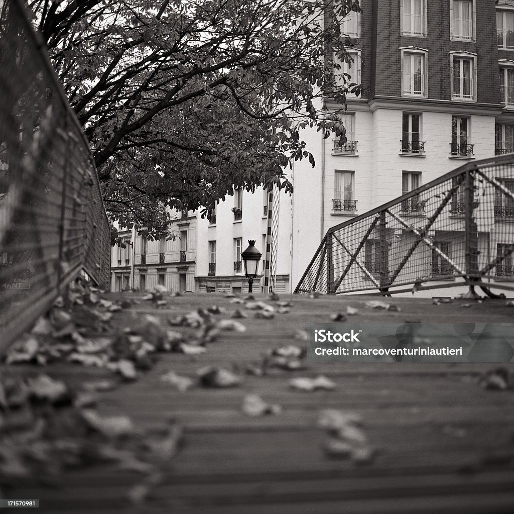 Pont sur le canal, streetlamp, dans la ville de Paris - Photo de Angle inhabituel libre de droits