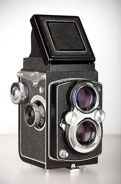 Old style photographic camera; medium format 6x6 cm.Similar photos from same camera: