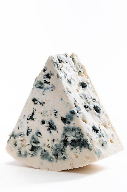 Piece of French Roquefort Cheese stock photo
