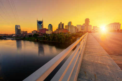 Nashville (Tennessee, USA) skyline seen at sunset.More images from Nashville in the lightbox: