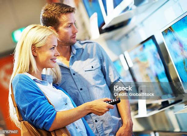We Should Go For The Led Tv Stock Photo - Download Image Now - Shopping, Television Set, Retail