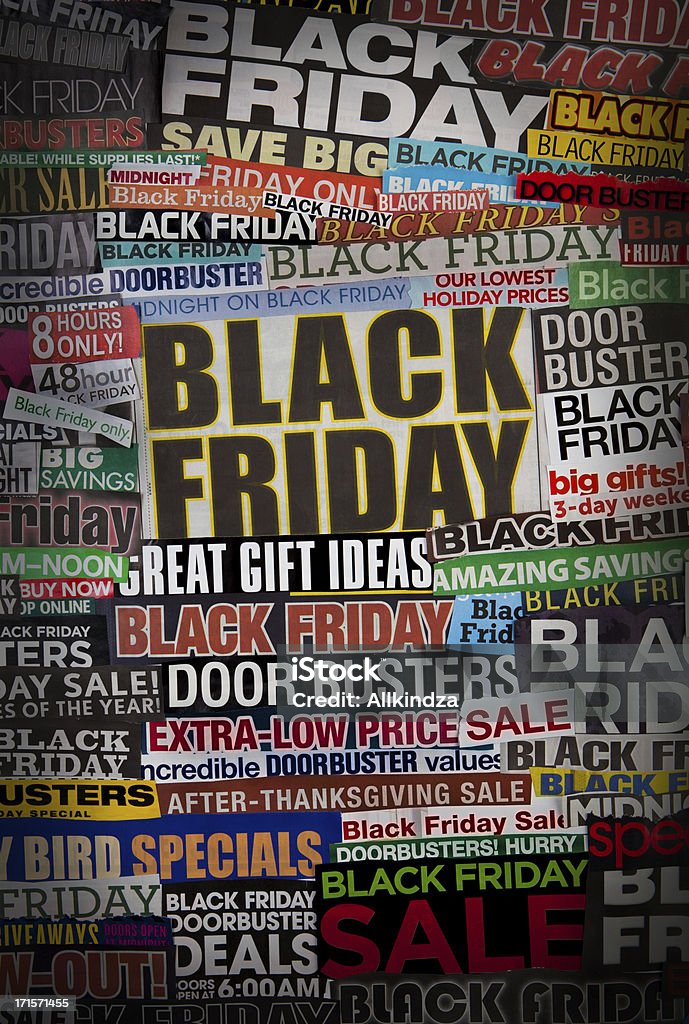 Viernes negro collage de coloridas periódico - Foto de stock de Black Friday libre de derechos