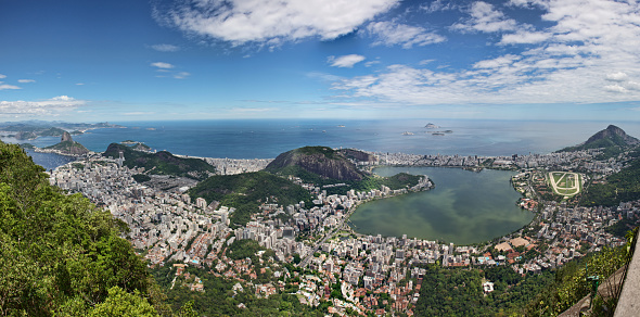 Panoramic view of Rio De Janeiro coastline - stitched panorama
