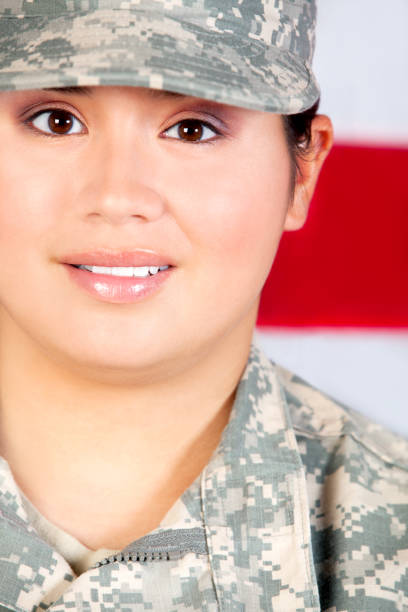 istock Female American Soldier in ACU Smiling 171571670