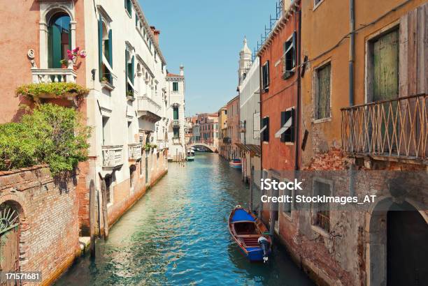 Venetian Water Alley Stock Photo - Download Image Now - 12 O'Clock, Alley, Architecture