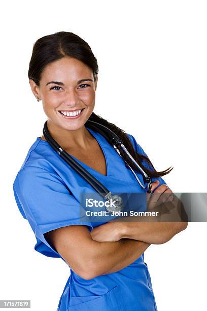 Cheerful Medical Personnel Stock Photo - Download Image Now - Cut Out, Female Nurse, 20-24 Years