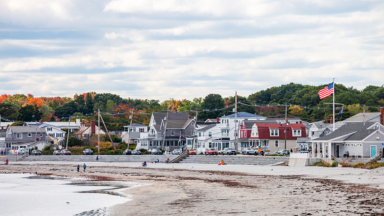 Waterfront homes. York, Maine, USA