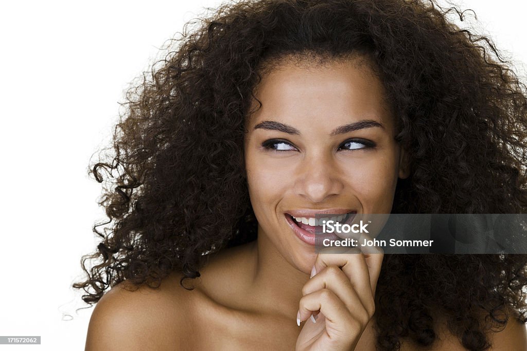 魅惑的な表情を持つ女性 - 噛むのロイヤリティフリーストックフォト