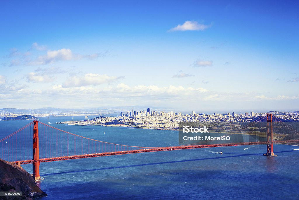 San Francisco e a Ponte Golden Gate - Royalty-free Golden Gate Bridge Foto de stock
