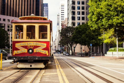 Cable Car in San Francisco, California Street