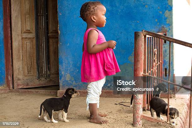 Photo libre de droit de Portrait Dun Enfant Xhosa Avec Un Petit Chiot Chien banque d'images et plus d'images libres de droit de Afrique