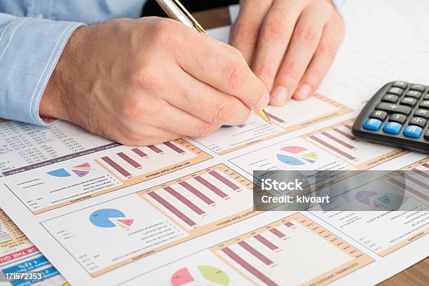 Checking The Results Stock Photo - Download Image Now - Chart, Analyzing, Ballpoint Pen