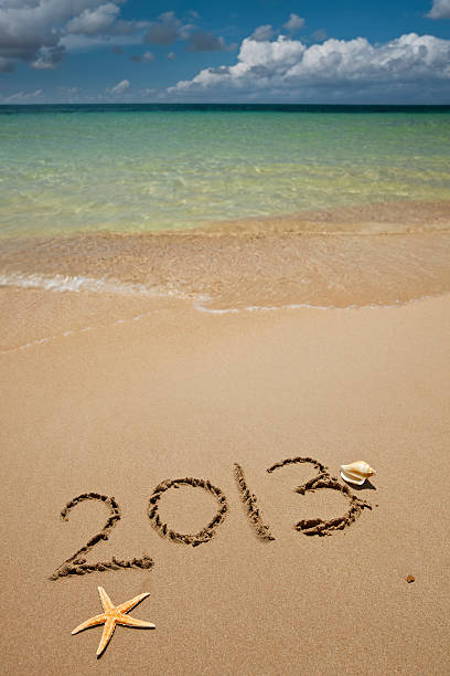 2013 - 2013 beach new years eve new years day stock-fotos und bilder