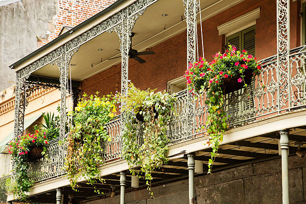 Greenery on the balcony in French Quarter, New Orleans, Louisiana Greenery on the balcony in French Quarter, New Orleans, Louisiana.   You might also be interested in these: french quarter stock pictures, royalty-free photos & images