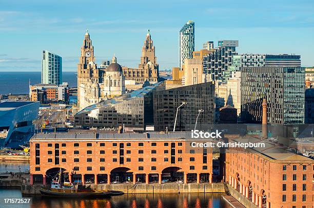 Liverpool Landmarks England Stock Photo - Download Image Now - Liverpool - England, Aerial View, UK