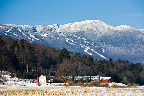 maravilhoso inverno na stowe - vermont imagens e fotografias de stock