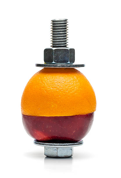 maçãs & laranjas. opostos - apple orange comparison individuality imagens e fotografias de stock