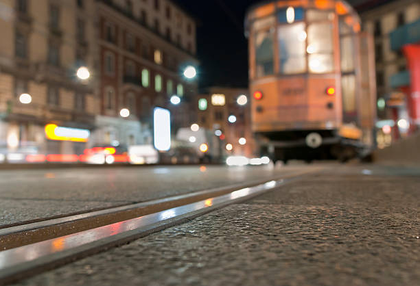 istock Tram In Milan City By Night 171572881