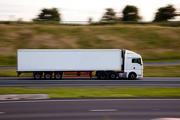 lorry at speed on English motorway