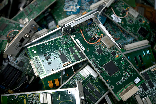 Computer circuits A close up of a green computer circuits e waste photos stock pictures, royalty-free photos & images