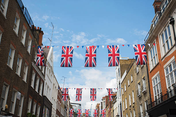 istock London Street Decorated With Flags 171573688