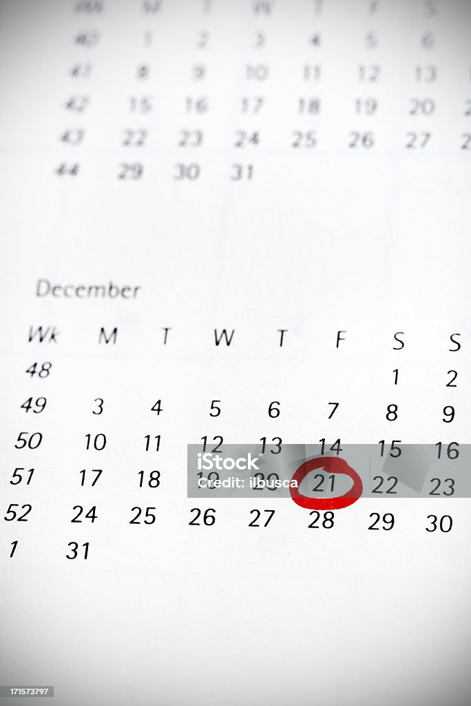 21st December 2012 - End of the World Date 21st December 2012 highlighted on a diary calendar. End of the World concept. 2012 Stock Photo
