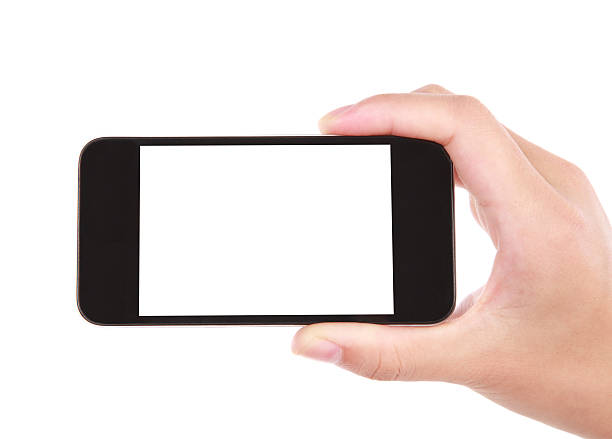 istock Hand holding blank screen smart phone on white background 171574361