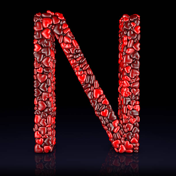 Heart Letter N Stock Photo - Download Image Now - Black Background, Letter N,  Abstract - iStock