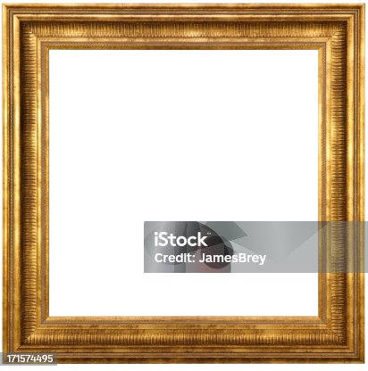 istock Classic Gold Picture Frame With Clipping Path 171574495