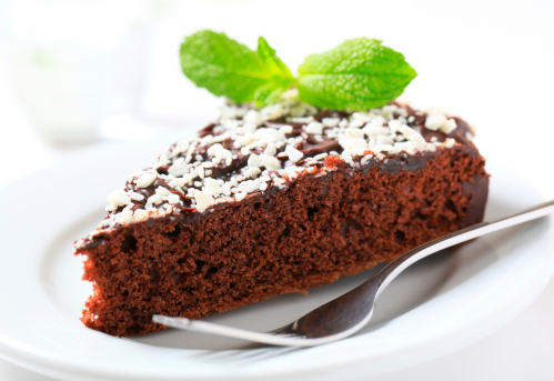 Slice of chocolate cake