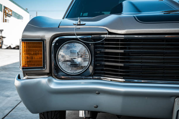 istock Classic Muscle Drag Steet Car Headlight Grill Bumper 1715745446