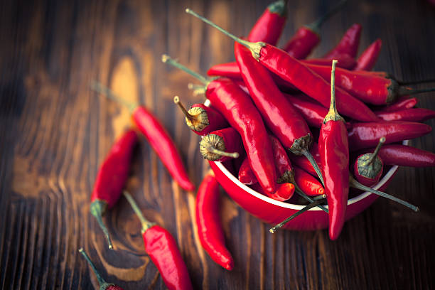 Red chilli peppers stock photo