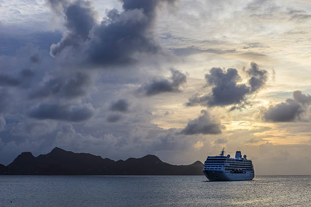istock Cruise Ship at sunset, Grenadines 171574806
