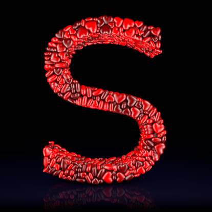 A series of heart letters and digits, Letter S