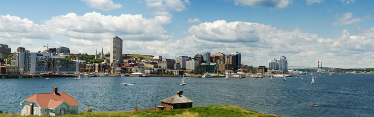 A panoramic view of Halifax, Nova Scotia, from George's Island during Tall Ships 2012.