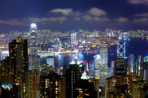 Hong Kong downtown at night