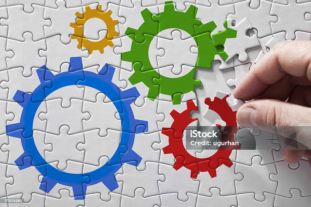 Lavorazione degli ingranaggi - Foto stock royalty-free di Puzzle