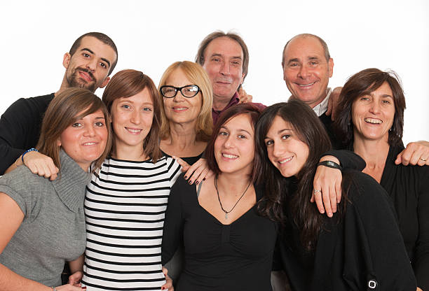 istock Extended caucasian family on white backgrounf 171576620