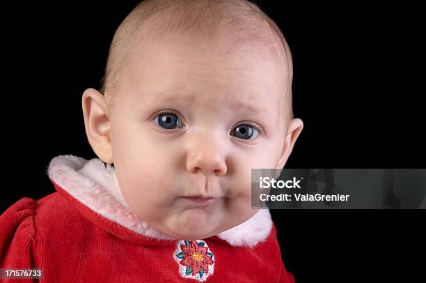 Baby Girl With Interesting Expression Stock Photo - Download Image Now - 0-11 Months, 2-5 Months, Babies Only