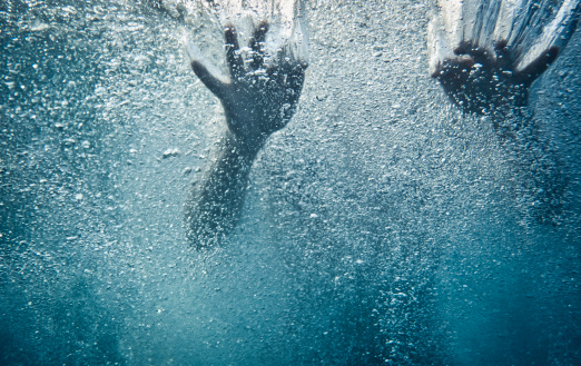 Underwater shot of a woman swimming