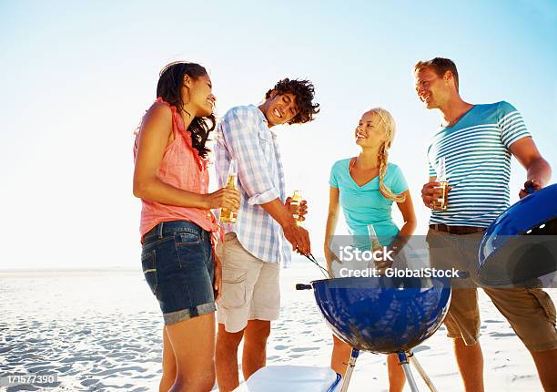 Enjoying Some Good Food And Fresh Air Stock Photo - Download Image Now - Adult, Alcohol - Drink, Barbecue - Meal