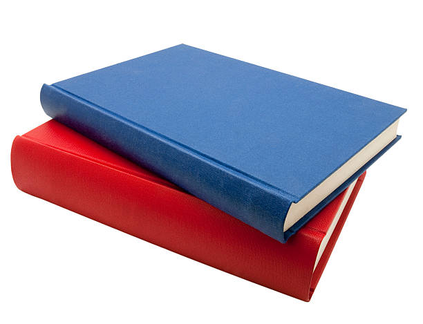 istock Blue and red books isolated on white 171577541