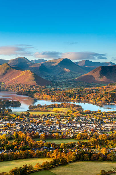 ダーウェント keswick 、水、湖地区 - uk mountain color image cumbria ストックフォトと画像