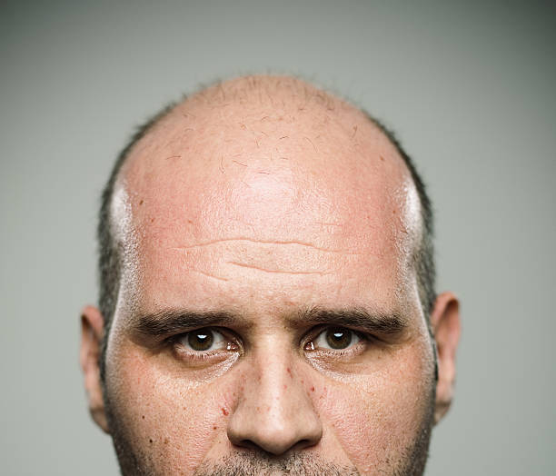 real człowiek - overweight men human face mug shot zdjęcia i obrazy z banku zdjęć