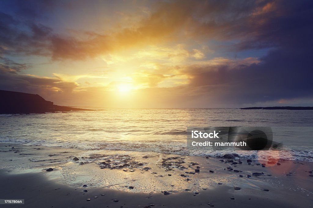 Pôr do sol no Oceano Atlântico - Foto de stock de Baía royalty-free