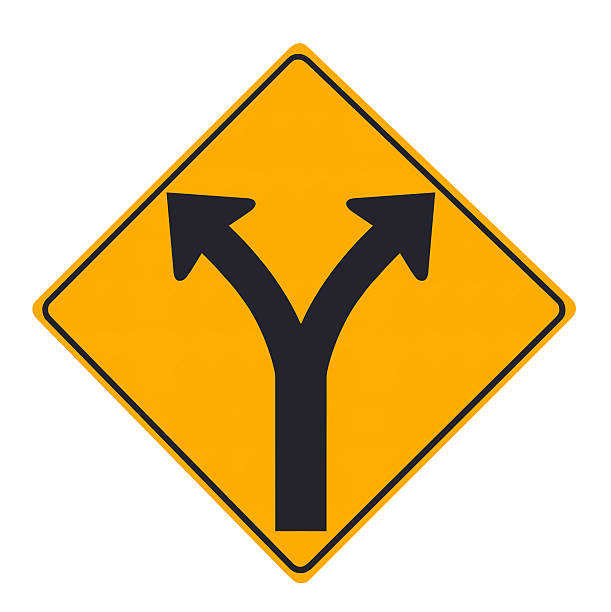 istock Division Split Choice Ahead Sign Isolated on White Clipping Path 171578198
