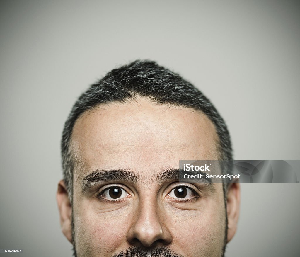 Happy man Happy young man with positive expression. Half face Men Stock Photo