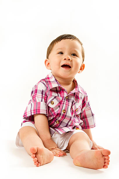 istock Happy Eurasian baby on white background 171578545