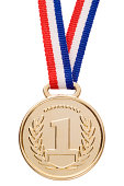 istock Isolated gold medal with ribbon 171578770