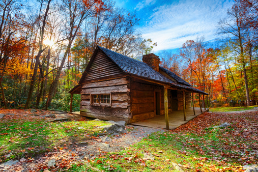 Cabin located in the Great Smoky Mountains National Park in Tennessee, near the village of Gatlinburg.More images from the Great Smoky Mountains NP: